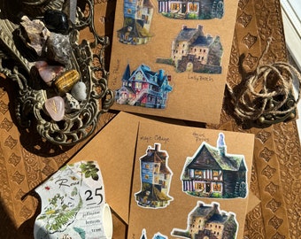 Pegatinas de casas troqueladas pequeñas