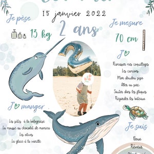 Affiche anniversaire personnalisée Mer