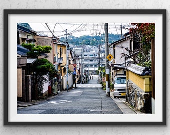 Japan Print, Street Scene in Kyoto