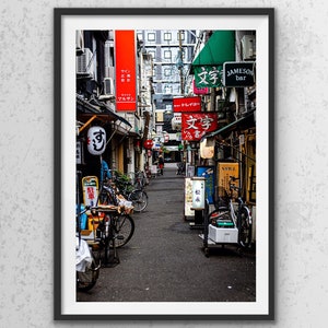 Japan Print, Street Scene in Dotonbori Osaka