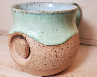 Handmade Green Coffee Bean Pottery Mug