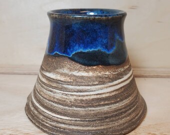Handmade Blue Marbled Boat Vase