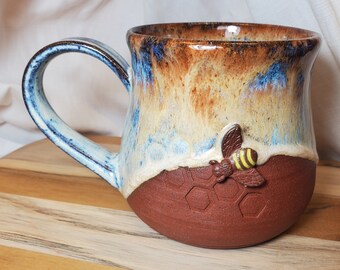 Handmade Pottery Honey Bee Mug