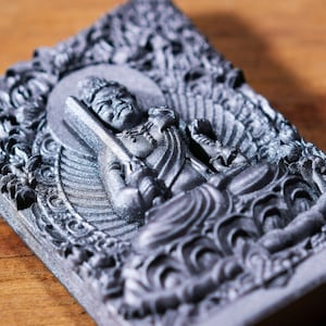Japanese OMAMORI amulet charm for Money (economic situation, work, business, victory, etc.) metallic gray color * deity-mon-4a