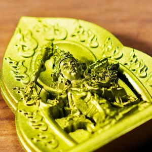 Japanese OMAMORI amulet charm for Desire (a single desire for those who receive it) metallic green color * deity-des-7a