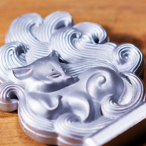 Japanese OMAMORI amulet charm for Money (economic situation, work, business, victory, etc.) silver color * deity-mon-9c
