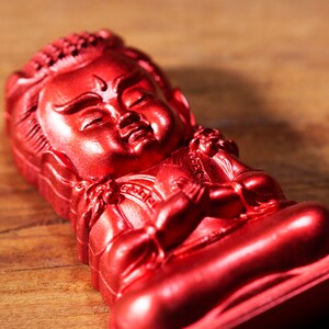 Japanese OMAMORI amulet charm for School (for students, school/entrance exams, etc.) metallic red color * deity-sch-7c