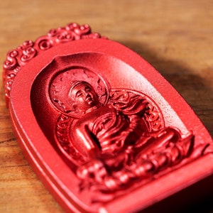 Japanese OMAMORI amulet charm for School (for students, school/entrance exams, etc.) metallic red color * deity-sch-1b