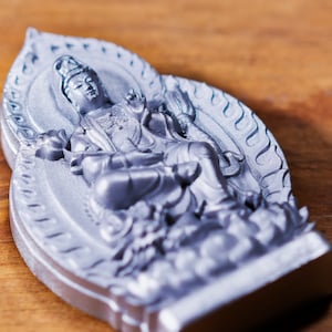 Japanese OMAMORI amulet charm for Protection (bad luck, negative energy, evil eye, curses, demons, etc.) silver color * deity-pro-3b