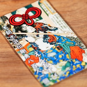 Money OMAMORI Japanese charm for LOVE, with Kuniyoshi Hero design* monk-lov-28