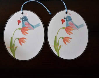 Bird Bookmark, Handmade, Watercolour, Gift Ideas,