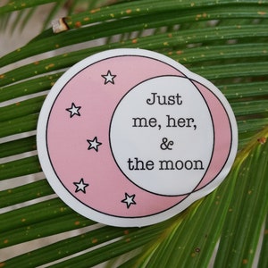 One Direction Sticker - End Of The Day Lyrics Me Her And The Moon - Original Art - Durable Notebook / Laptop Sticker - Sapphic Lesbian Wlw