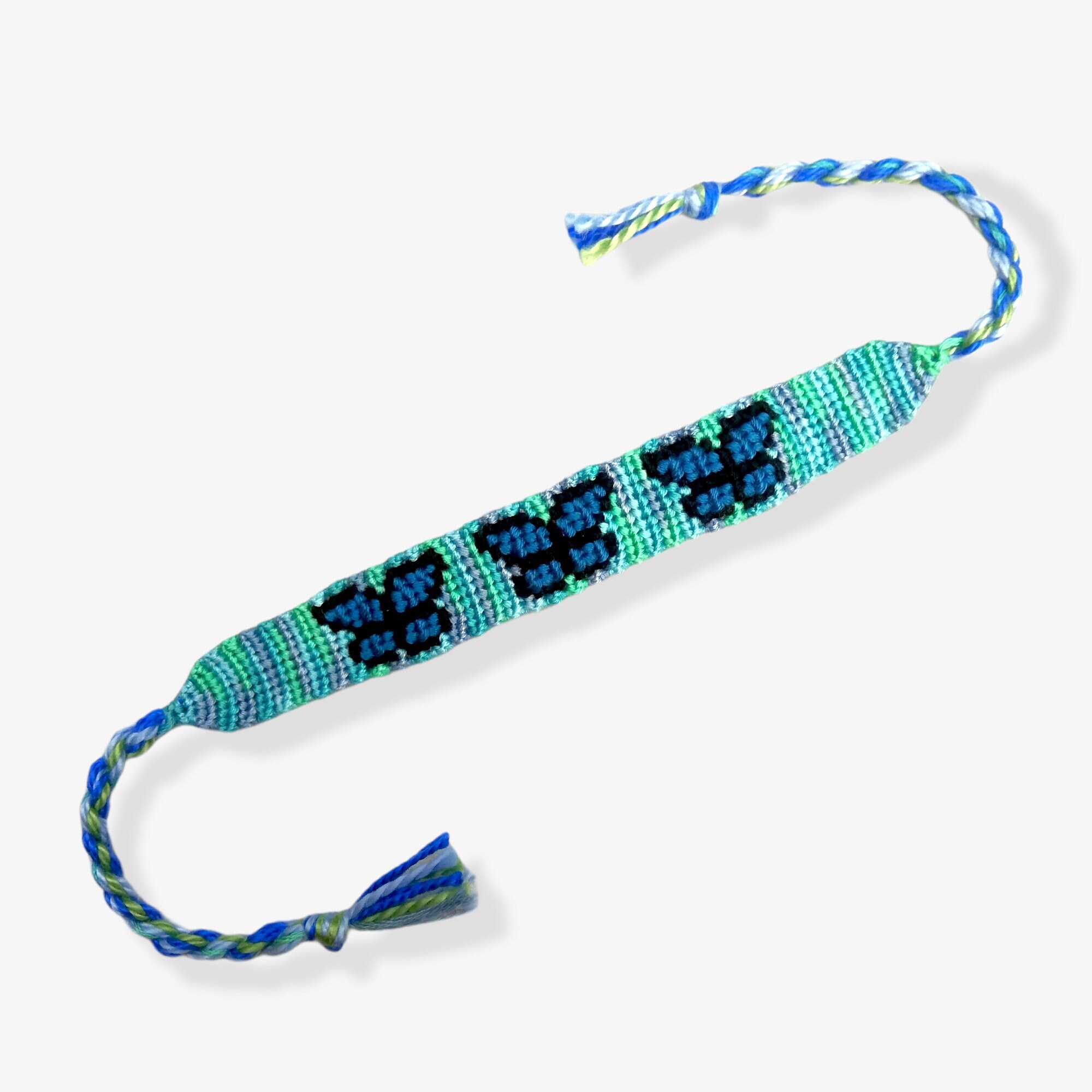 Butterfly Bracelet bluegreen Friendship Bracelet Etsy UK