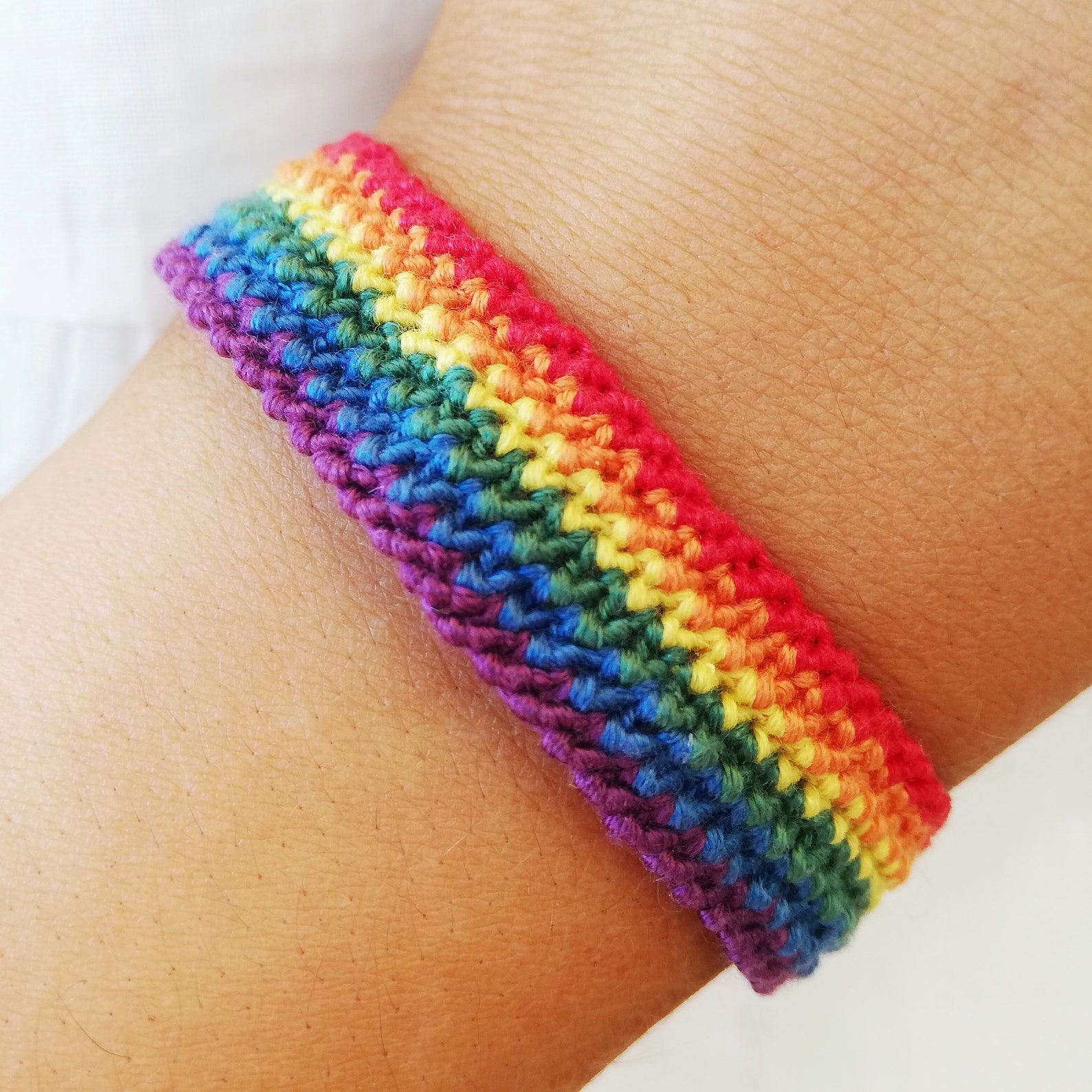 Rainbow Pride Flag Friendship Bracelet Gay LGBT Woven Etsy