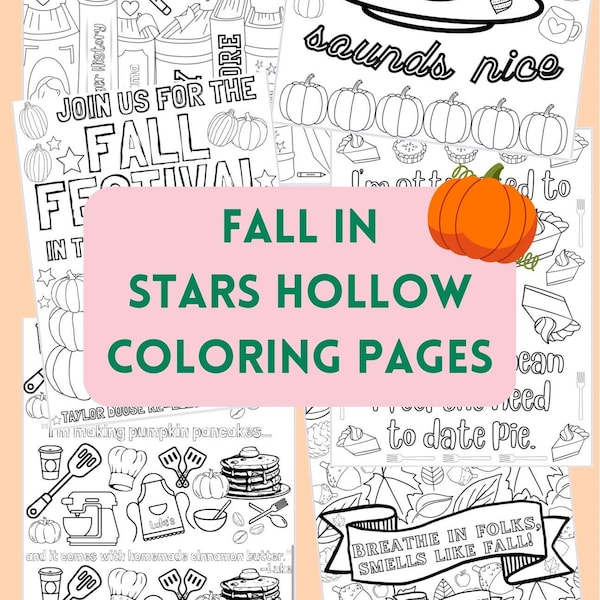 Gilmore Girls Fall Coloring - Stars Hollow Fall Coloring Pages - Gilmore Girls printable