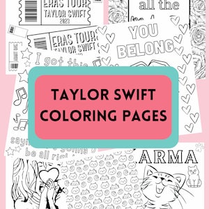 Taylor Swift Lover The Eras Tour Coloring Pages  Adult coloring book  pages, Taylor swift, Coloring pages