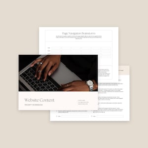 Website Content Copywriting Prompt Workbook | Indesign, Notion, Canva Template