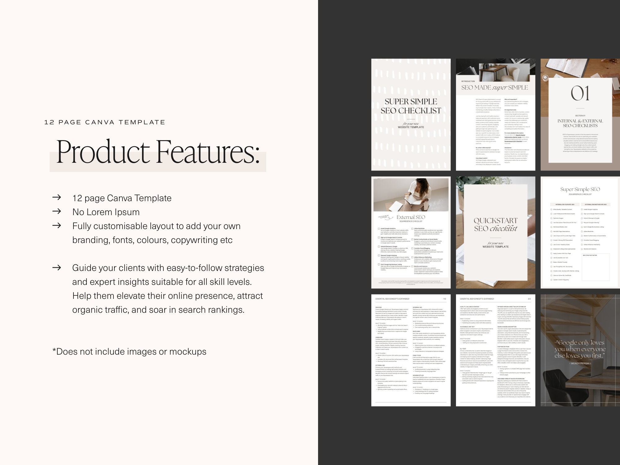 Super Simple Website SEO Guide Checklist CANVA TEMPLATE - Etsy