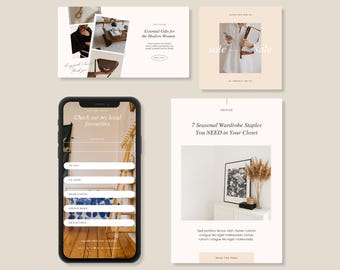 Season Style Template Bundle | Pinterest | Instagram | Blog | Canva | Chic Holiday Themed