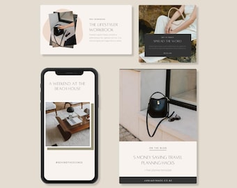 The Lifestyler Template Expansion Bundle | CANVA | Instagram, Pinterest, Blog, Opt-in & Lead Magnet Templates