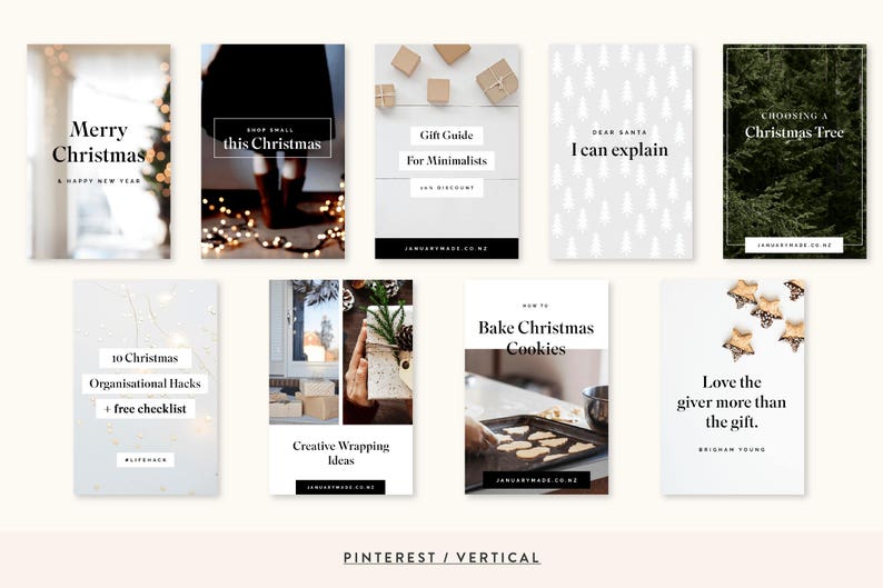 Christmas Social Bundle: 9 Social Media Templates Instagram Facebook Blog Social media marketing Pinterest image 2