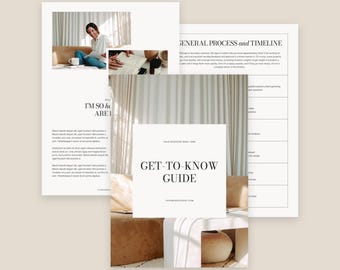 Get-to-Know Guide | Welcome Guide | Info and Intro Packet | Services and Pricing Guide | for Adobe Indesign and Canva
