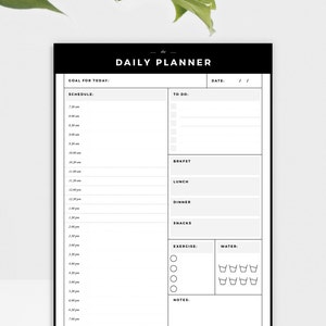 Daily Planner, Daily Schedule, Printable Planner, Daily Organizer, Planner Download, Printable Agenda, Modern Planner, Simple Planner