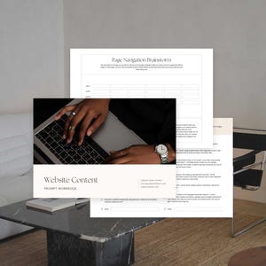 Website Content Prompt Workbook PDF | Arbeitsblatt für Webinhalte | Quadrat | Inhalt Planer