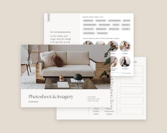 Photoshoot and Imagery Strategy Template | Photography Help Guide | Website Image Planner | Adobe Indesign & Canva