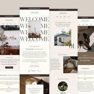 JANUARY | Flodesk Email Marketing Templates | 4 Pack Bundle
