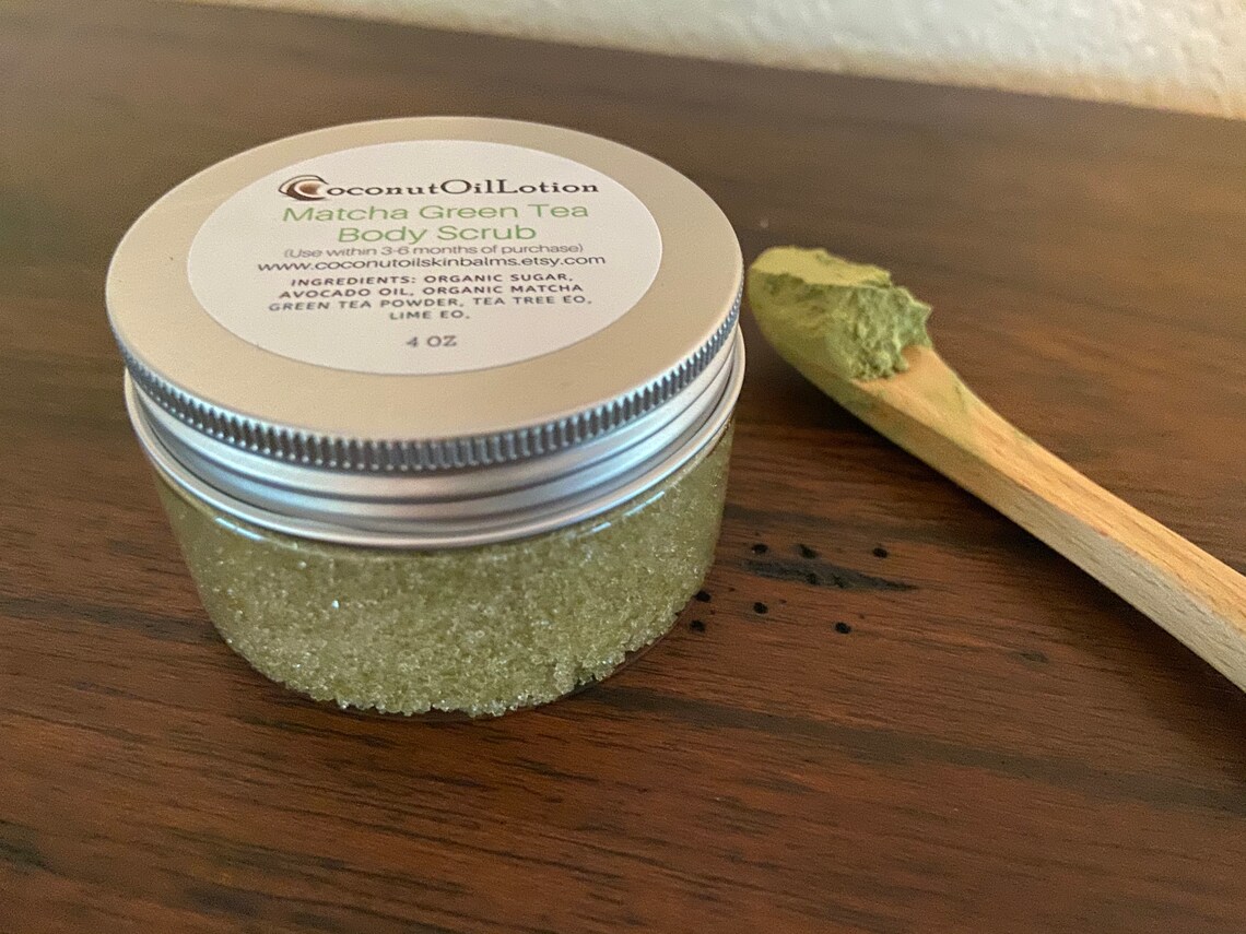 Matcha Green Tea Body Scrub/ 4oz/ Scrub/ Rejuvenating/ Etsy