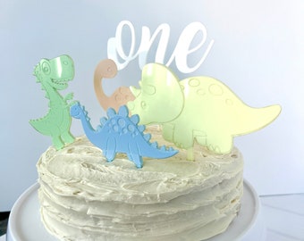 Acrylic Dinosaur Birthday Cake Topper | Dino Party Decor