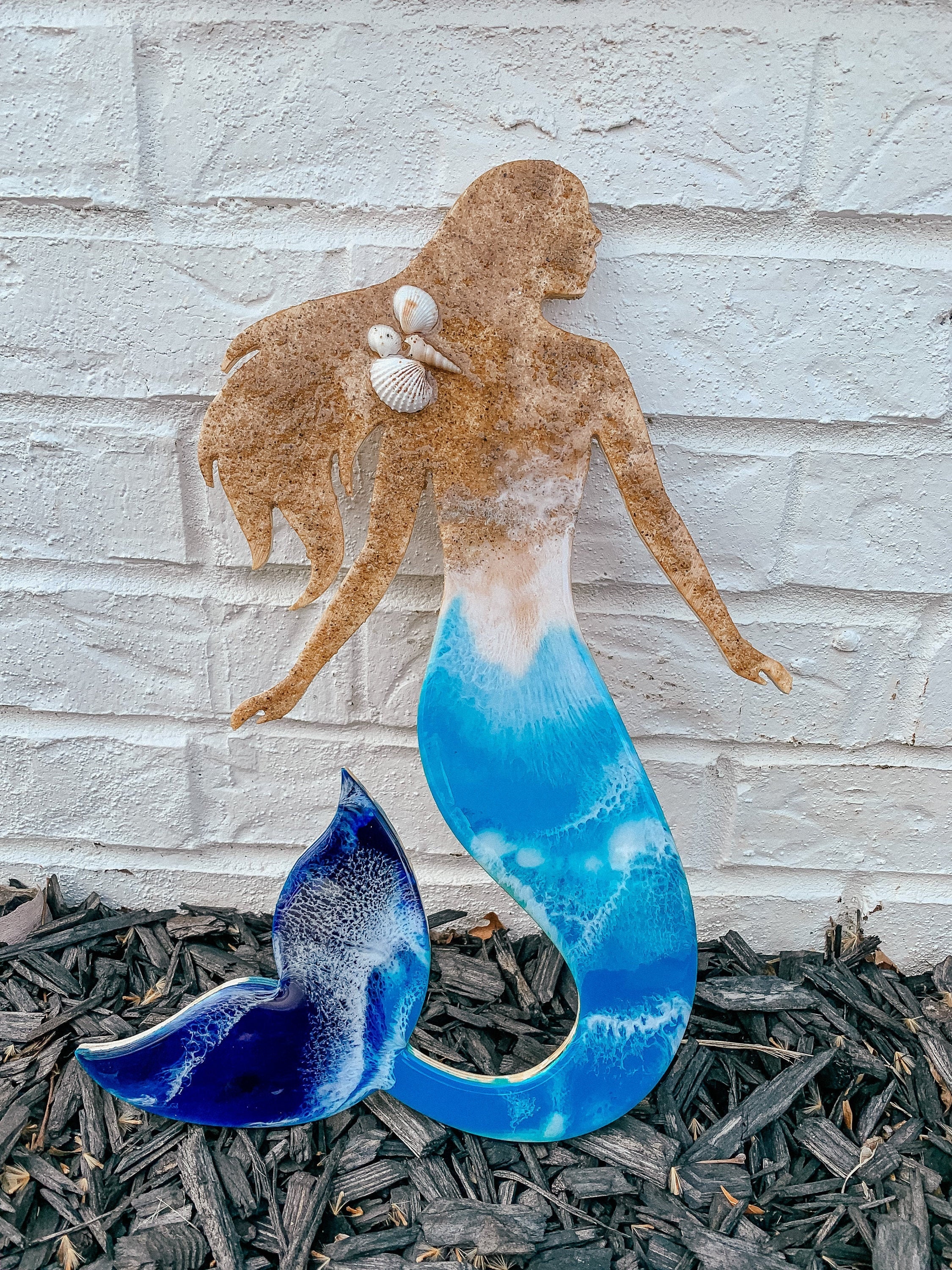 Kit, Do It Yourself DIY Resin Art Kit, Sea Glass Picture, Shell Art,  Crafting Gift, Home Crafting. Craft Kits. Mermaid Tail. 