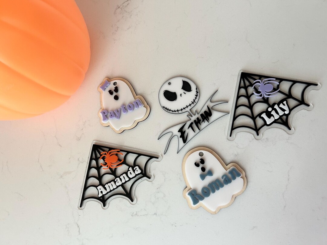 Personalized Halloween Basket Tag | Acrylic Boo Bucket Name Tag - Etsy