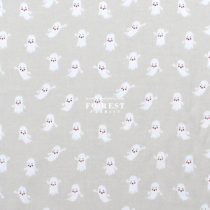 Cotton - Rifle Paper Co Cotton and steel fabric - Ghosts Halloween Gray - 50cm