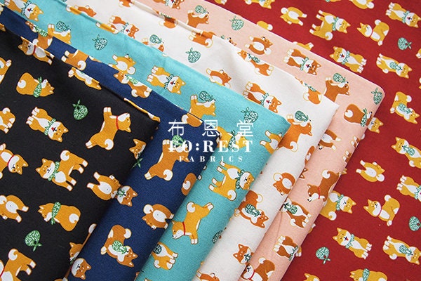 cotton - shiba inu dogs fabric -50cm