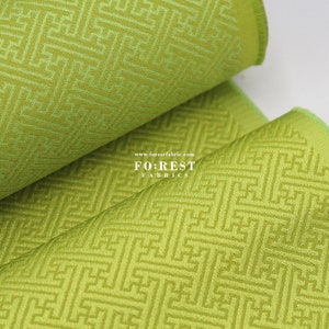Gold brocade  - Traditional solid color Japanese style KINRAN fabric GREEN - 25cm