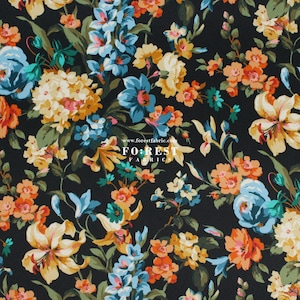 Liberty of London (Silk Satin Fabric) - Momtague mews Flower - 50cm