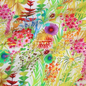 Liberty of London (Cotton Tana Lawn Fabric) - TRESCO Flowers COLOURFUL - 50cm