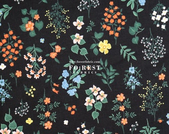 Cotton - Rifle Paper Co Baumwolle und Stahlgewebe - Strawberry Fields Black - 50cm