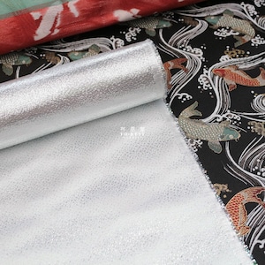 Gold Brocade - Traditional Wave Japanese style KINRAN fabric SLIVER - 25cm