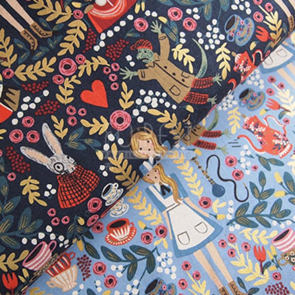 Rifle Paper Co - Toile de lin - Tissu WONDERLAND - 50cm