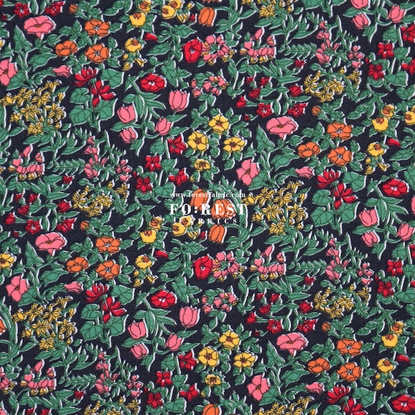 Liberty of London (LanTana Fabric) - Alicia Bell Flower coton noir - 50cm