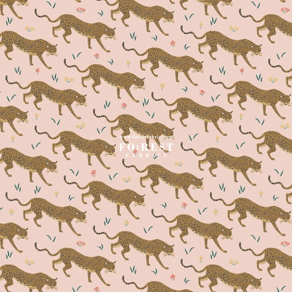 Rifle Paper Co. Camont Jaguar Blush Metallic - Cotton + Steel - PER QUARTER METRE Rifle Paper Co. Camont Jaguar Blush Metallic - Cotton + Steel - PER QUARTER METRE