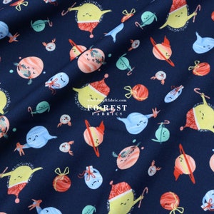 cotton - Holiday Planets X&#39;ams chrismas fabric - 50cm