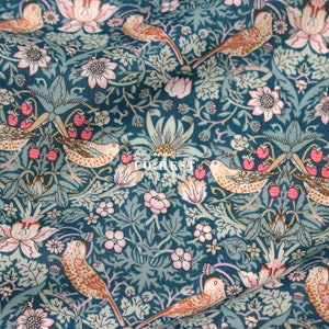 Liberty of London (Cotton Tana Lawn Fabric) - Strawberry Thief Vintage Green - 50cm