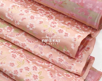 Gold Brocade - Sakura Flower Japanese style KINRAN fabric PINK - 25cm