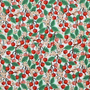 Cotton - Rifle Paper Co. Cotton and steel fabric - orchard Cherry Blossom - Cream - 50cm