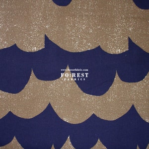 Echino - No.9.5 Canvas - Wave Fabric BrownNavy - 50cm