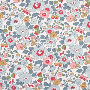 Liberty di Londra (LanTana Fabric) - Besty Flower cotone idrofilo Blu - 50cm